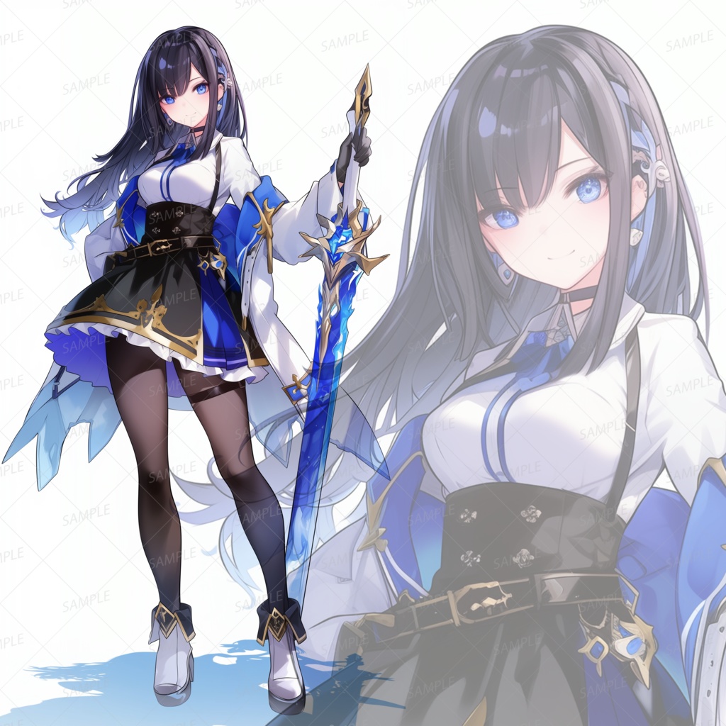 【立ち絵_0151】蒼刃を携える氷の戦乙女