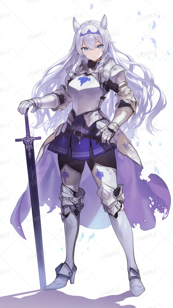 【立ち絵_0152】月影に立つ誇り高き白銀剣姫