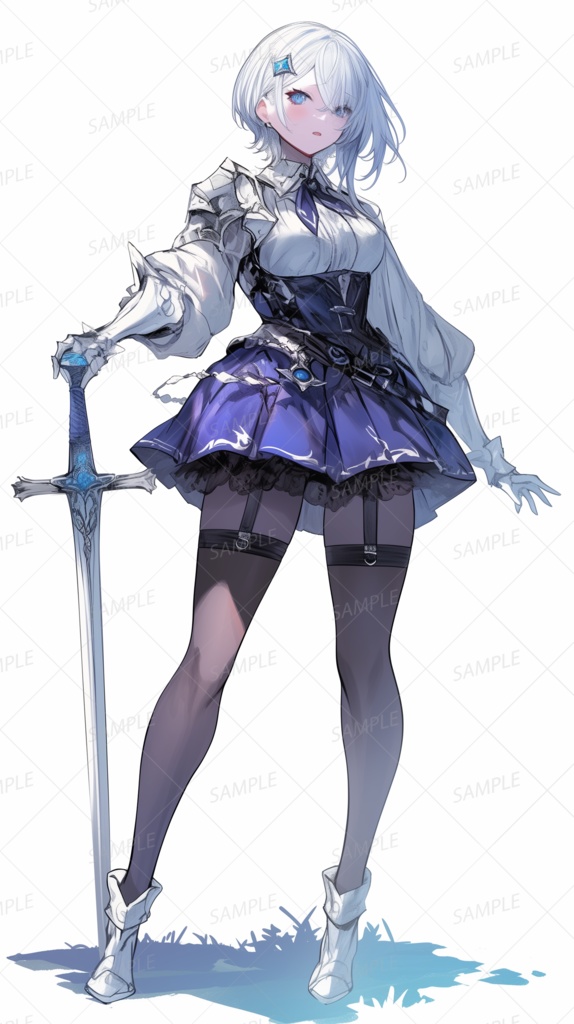 【立ち絵_0155】氷剣を携えし白銀の乙女