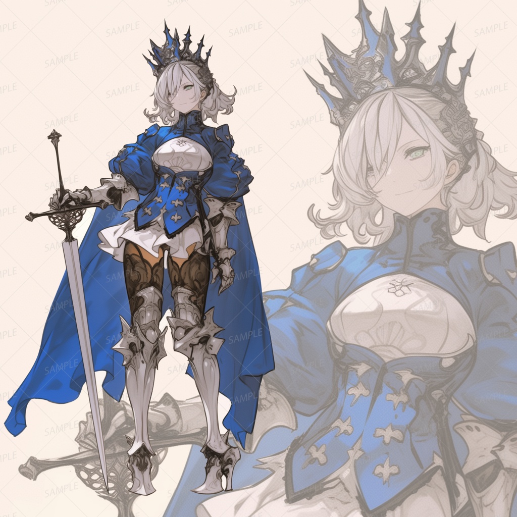 【立ち絵_0156】蒼き威光の戦女王