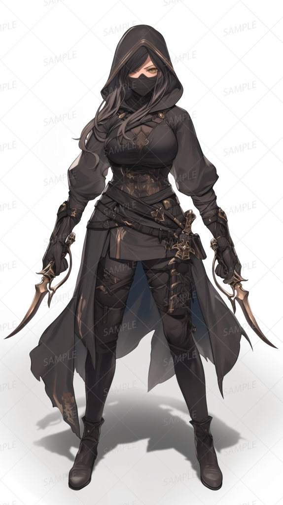 【立ち絵_0166】黒影の女アサシン