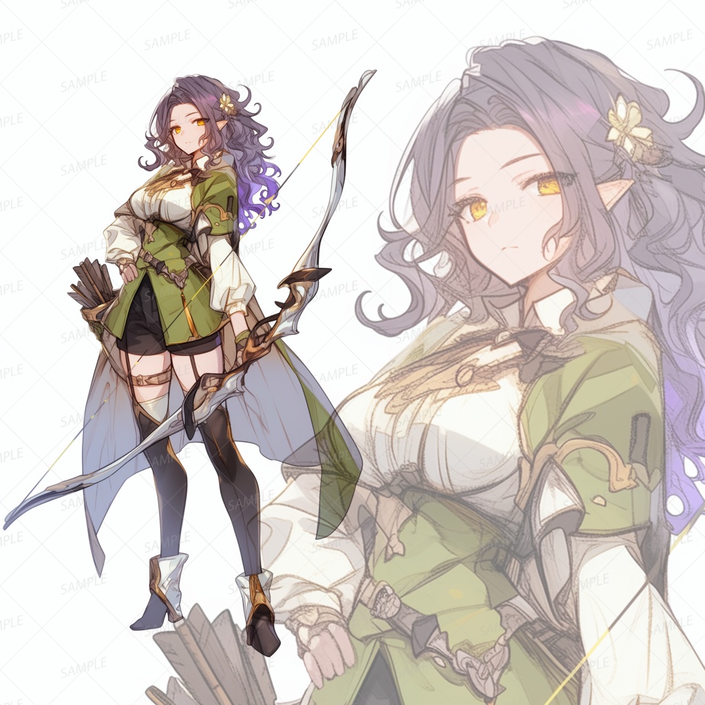 【立ち絵_0170】森を駆ける精霊弓士
