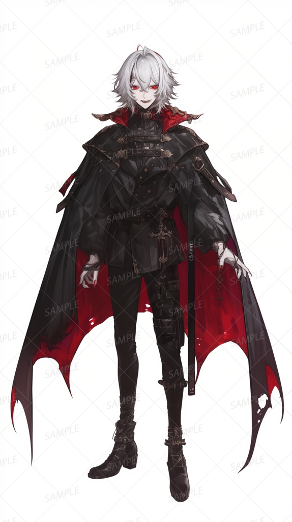 【立ち絵_0177】漆黒マントの吸血紳士