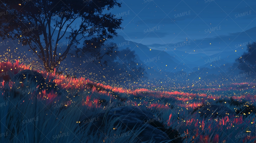 【背景_0044】星降る草原のまどろみ