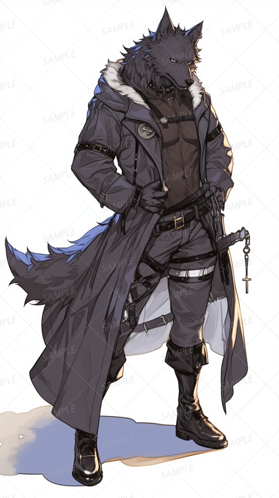 【立ち絵_0187】月下のハンターウルフ