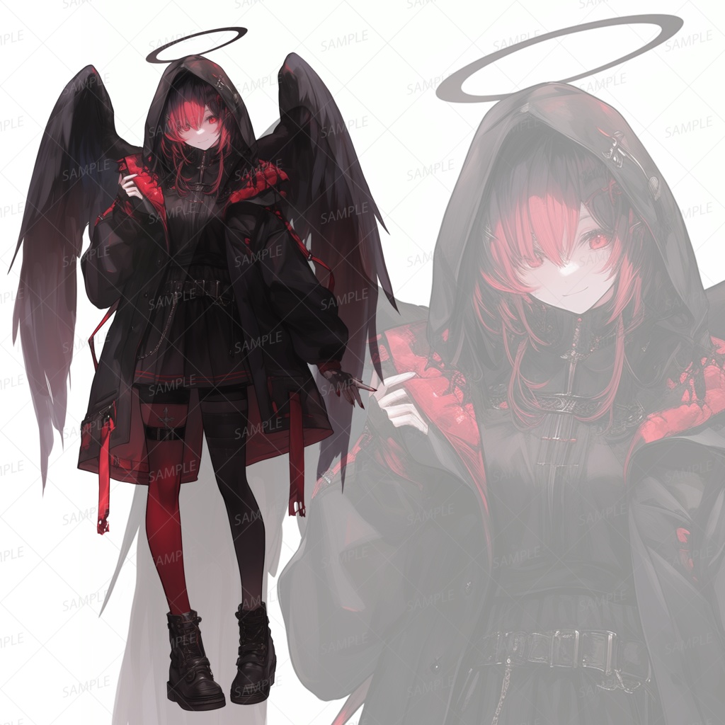 【立ち絵_0190】黒羽の純血天使