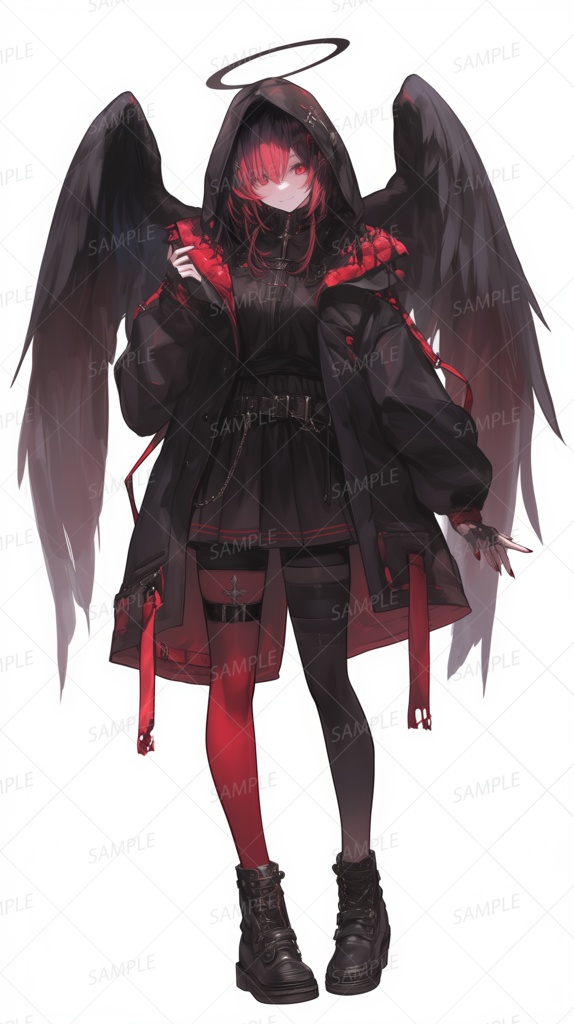 【立ち絵_0190】黒羽の純血天使