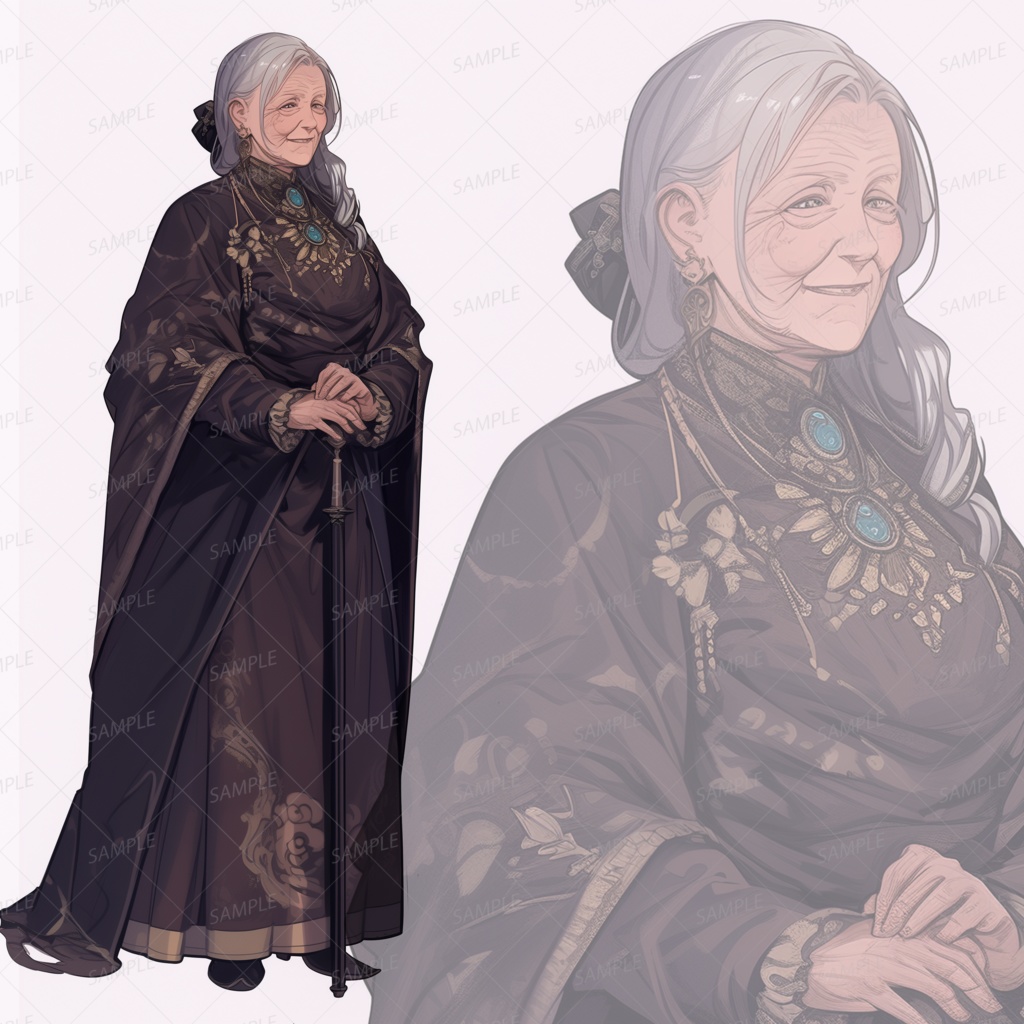 【立ち絵_0193】黒衣の賢老女公