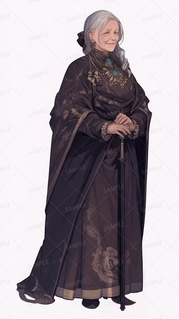 【立ち絵_0193】黒衣の賢老女公