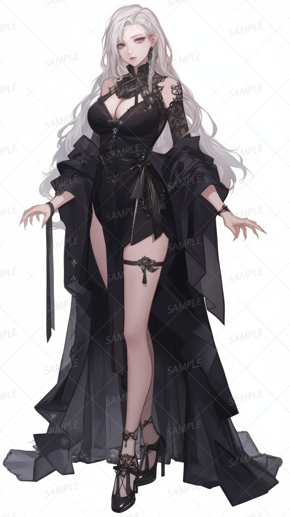 【立ち絵_0208】漆黒に舞う月下の魔女