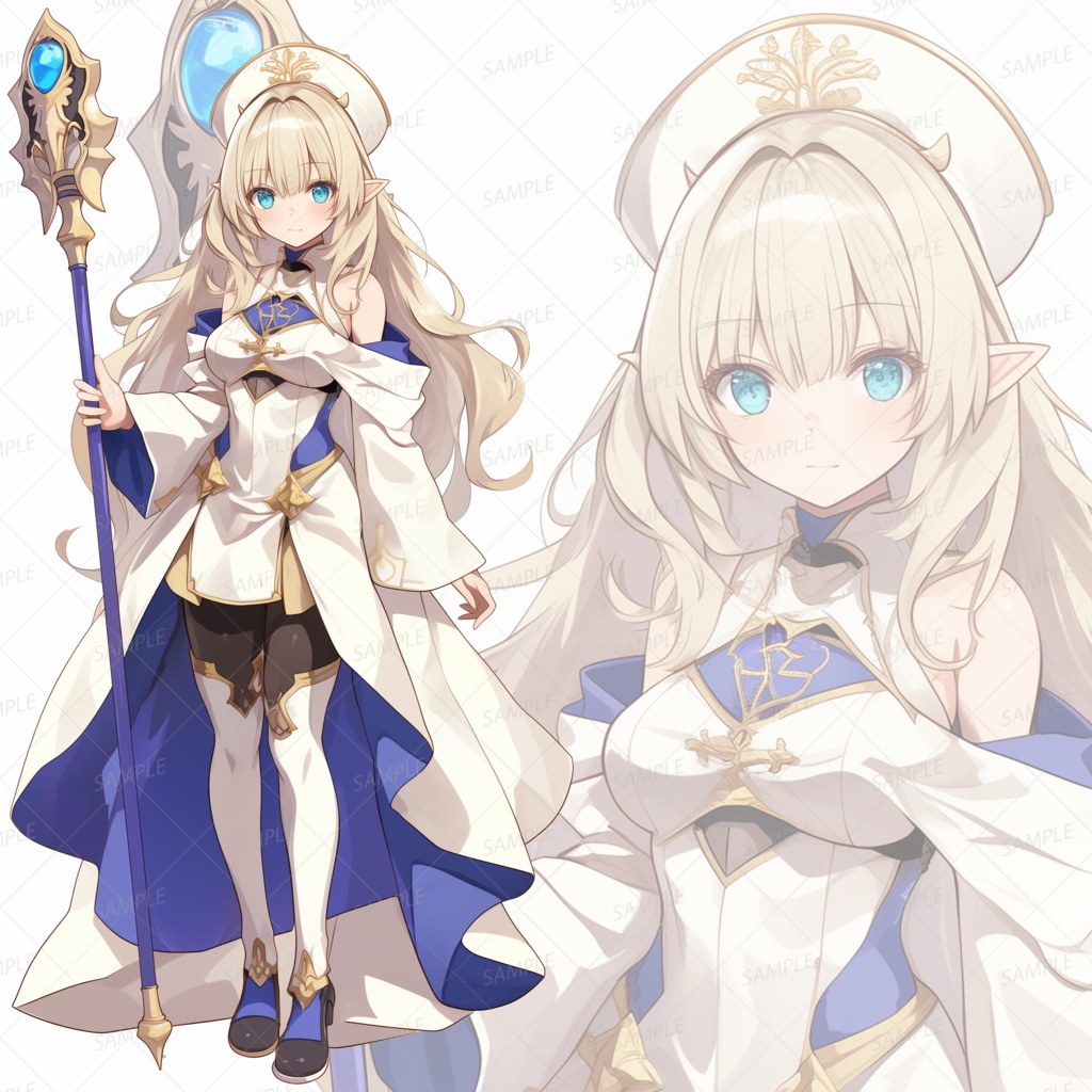 【立ち絵_0216】光翼を導く神官エルフ