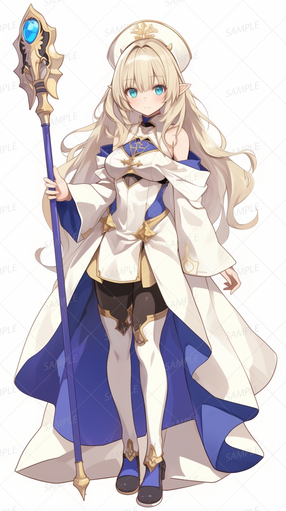 【立ち絵_0216】光翼を導く神官エルフ