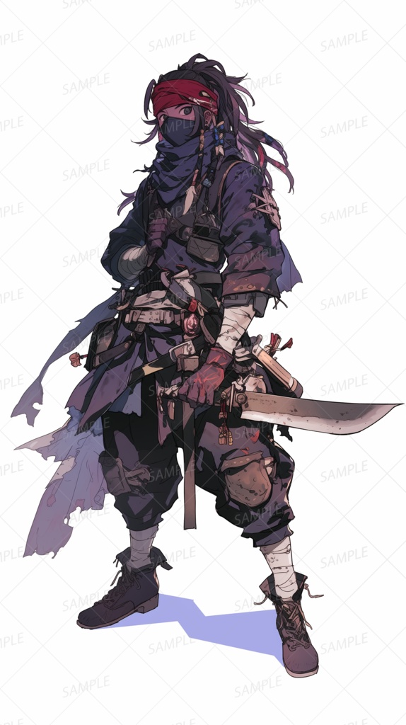 【立ち絵_0218】紅き布を纏う孤狼