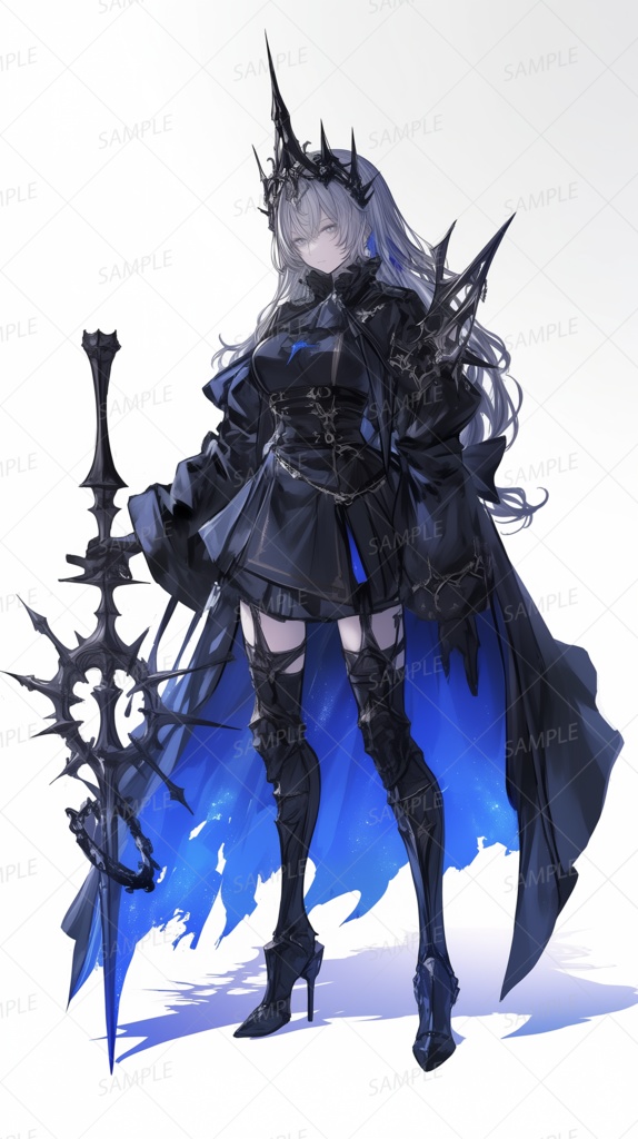 【立ち絵_0229】深淵に君臨する白銀の戴冠者