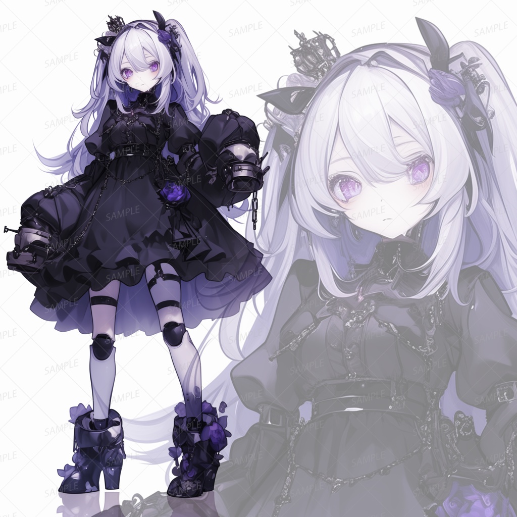【立ち絵_0230】鎖に囚われし闇薔薇のドールプリンセス
