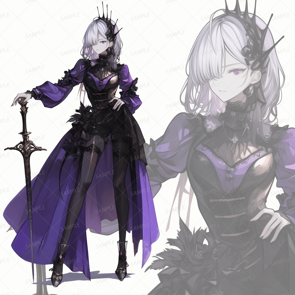 【立ち絵_0241】紫影の剣姫リリス・ノクティア