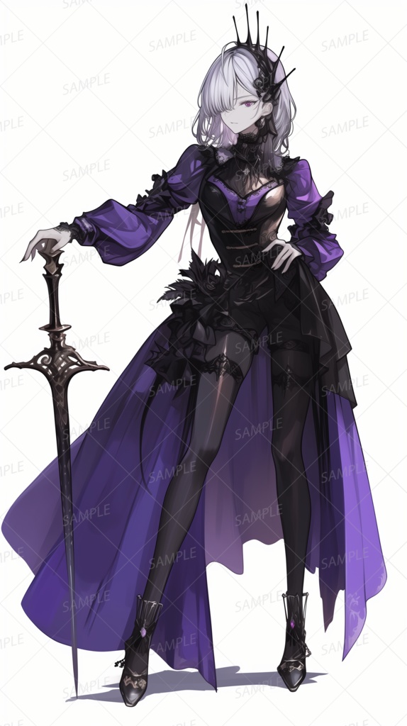 【立ち絵_0241】紫影の剣姫リリス・ノクティア