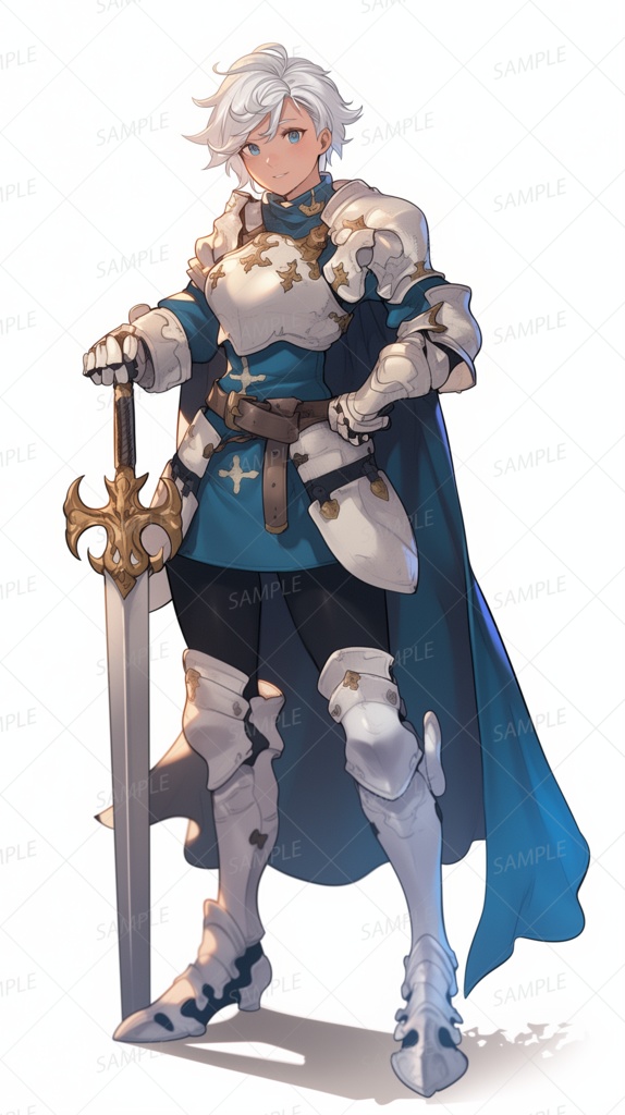 【立ち絵_0243】白銀の剣士リュシア