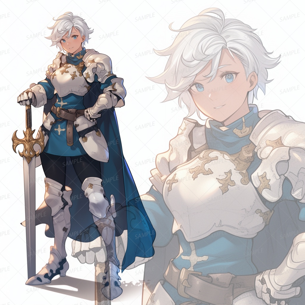 【立ち絵_0243】白銀の剣士リュシア