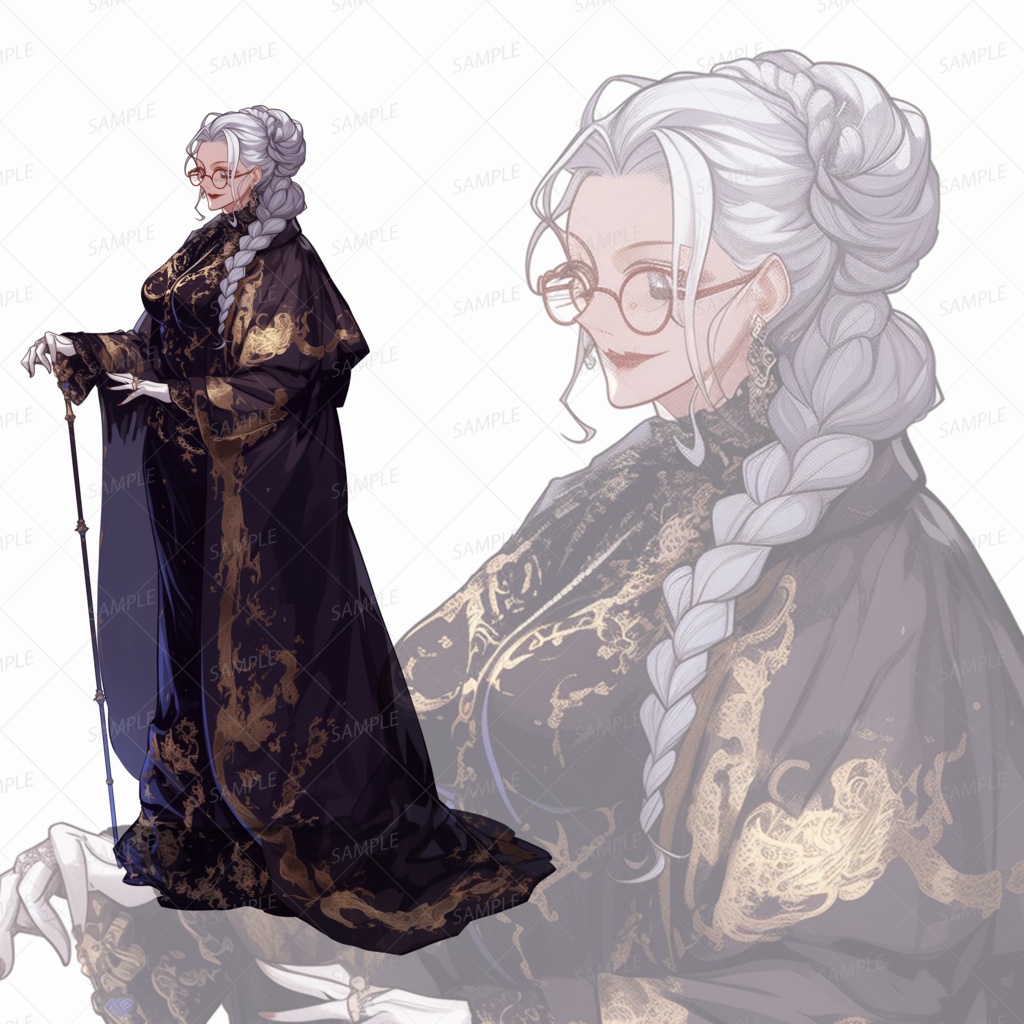 【立ち絵_0244】黒衣の賢女マルグリット