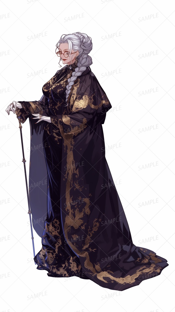 【立ち絵_0244】黒衣の賢女マルグリット