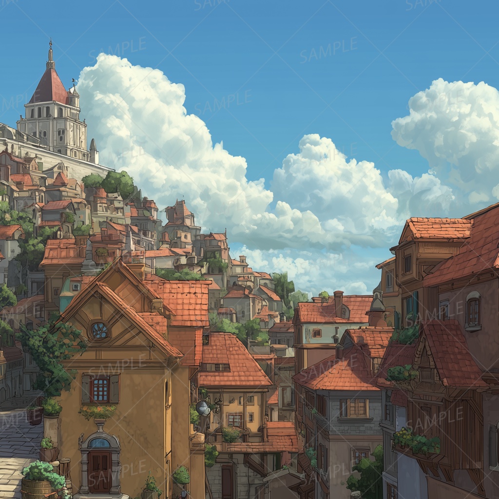 【背景_0065】赤煉瓦の丘街