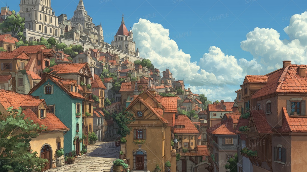 【背景_0065】赤煉瓦の丘街