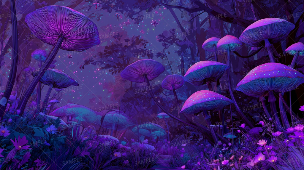 【背景_0066】星降るキノコの森