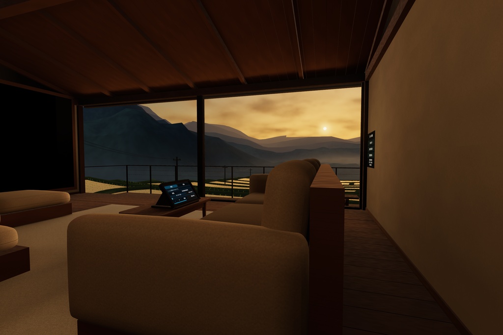 【無料】夕焼け棚田の家【VRChatホームワールド】