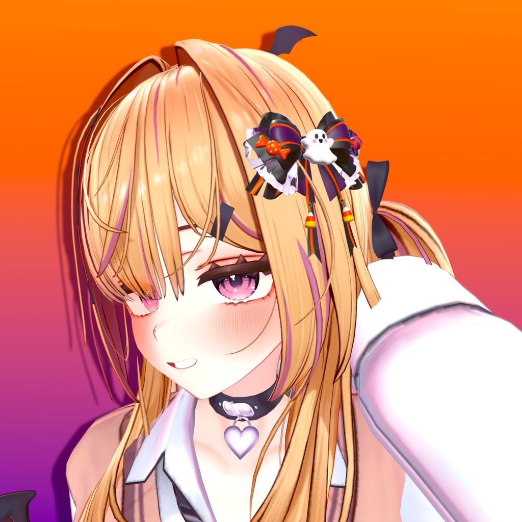 「【VRChat向け3Dアクセサリー】ハロウィンリボンコレクション|全6種」Spooky Ribbon Collection
