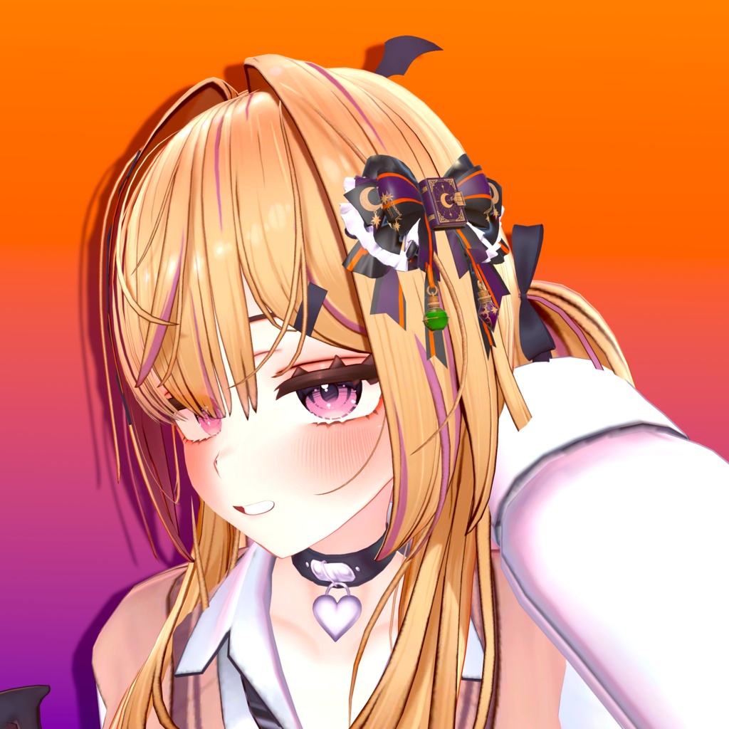 「【VRChat向け3Dアクセサリー】ハロウィンリボンコレクション|全6種」Spooky Ribbon Collection