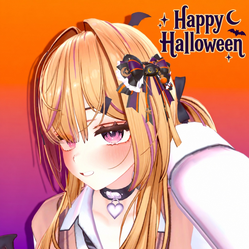 「【VRChat向け3Dアクセサリー】ハロウィンリボンコレクション｜全6種」Spooky Ribbon Collection