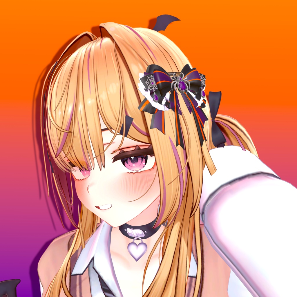 「【VRChat向け3Dアクセサリー】ハロウィンリボンコレクション|全6種」Spooky Ribbon Collection