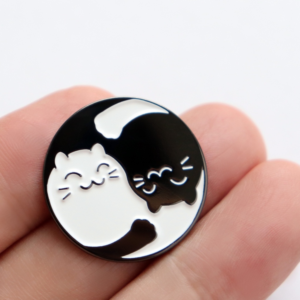ゴルフマーカー 猫のタオマーク(太極図) かわいいネコのボールマーカー 土台・クリップ無し 単品