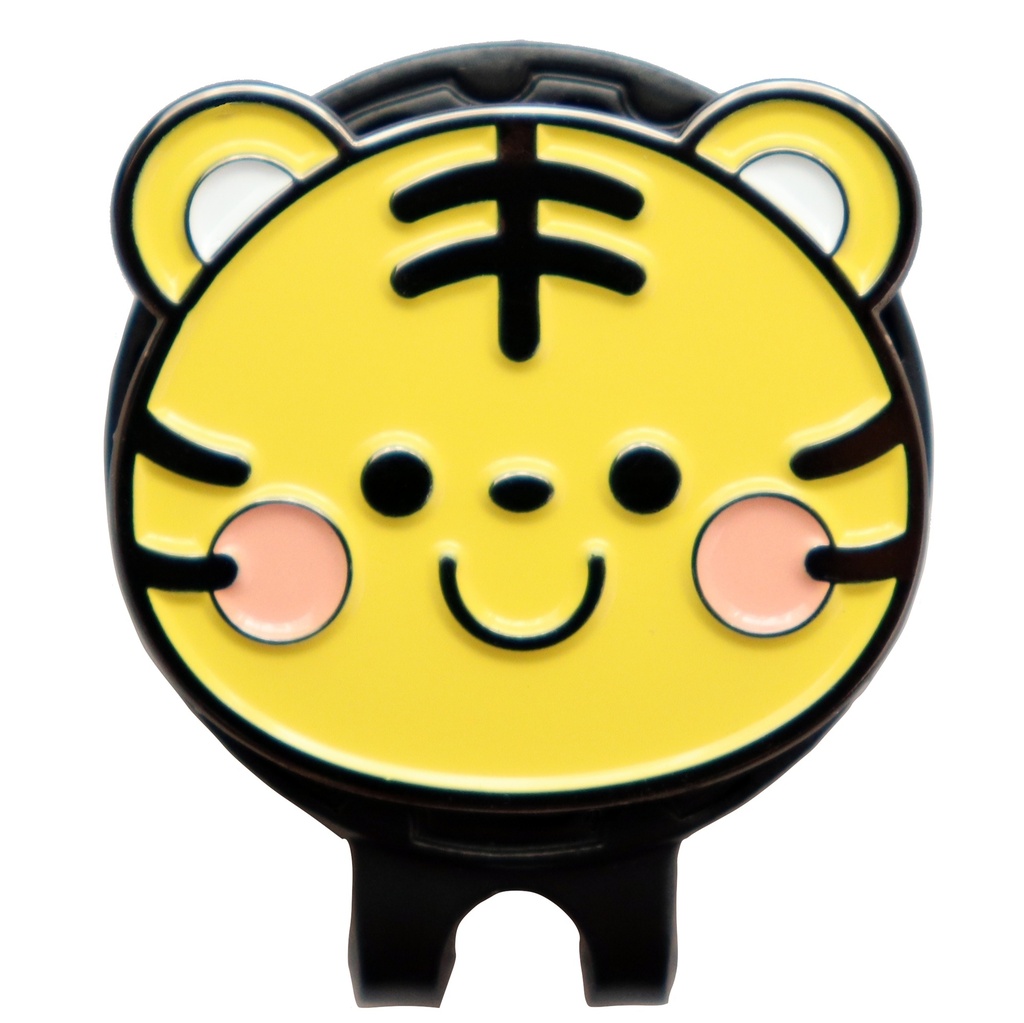ゴルフマーカー かわいい虎（トラ） ハットクリップ マグネット（磁石）着脱 かわいいボールマーカー 鉄製