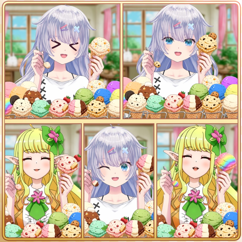 アイスクリームを「あーん」するVtuber素材