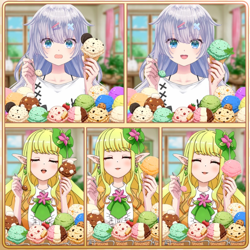 アイスクリームを「あーん」するVtuber素材