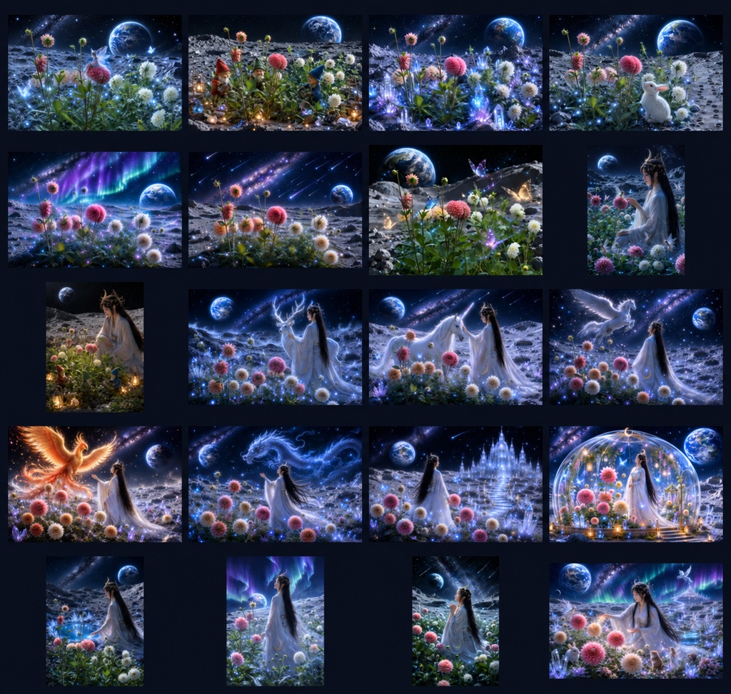月世界の幻想花園 ~星空と女神が紡ぐ20の物語~ スマホ&PC用 幻想壁紙20作品セット