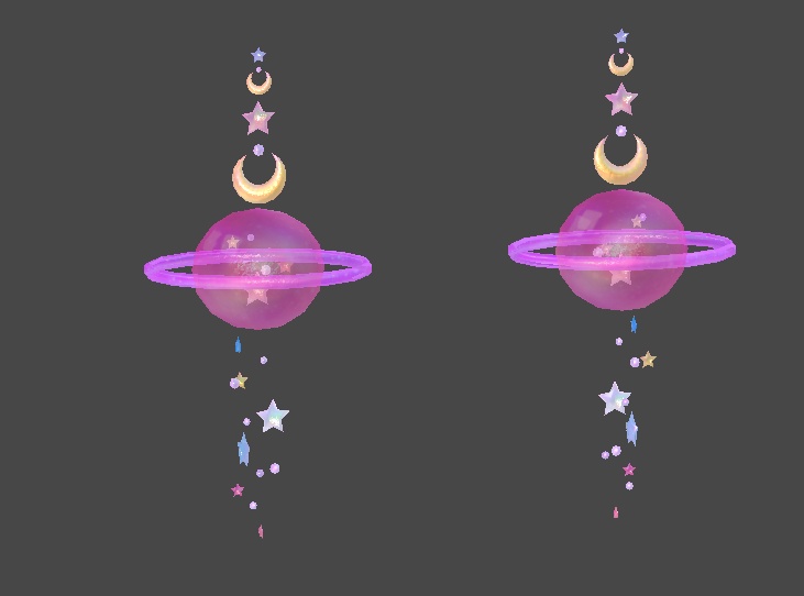 Mini's space earrings / trinkets version 2