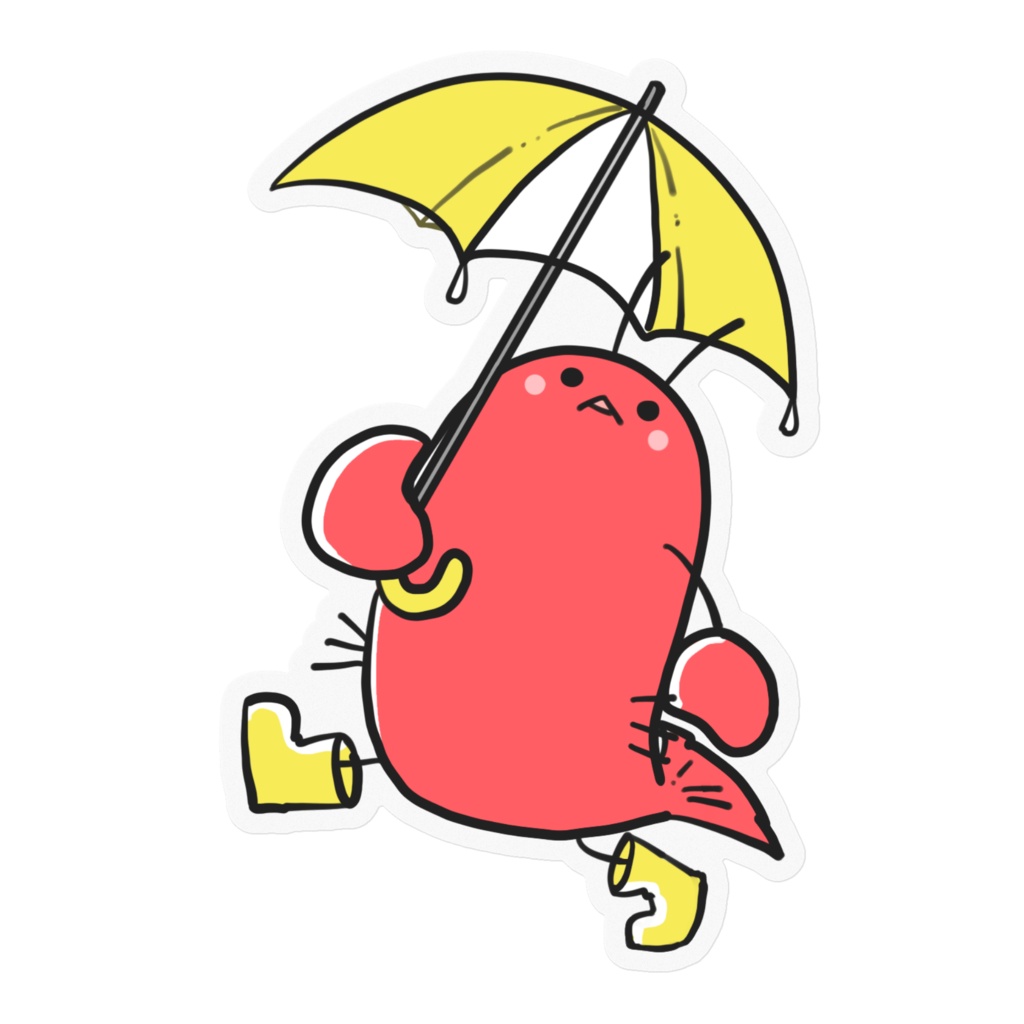 雨の日のおさんぽクリアステッカー@べるザリ