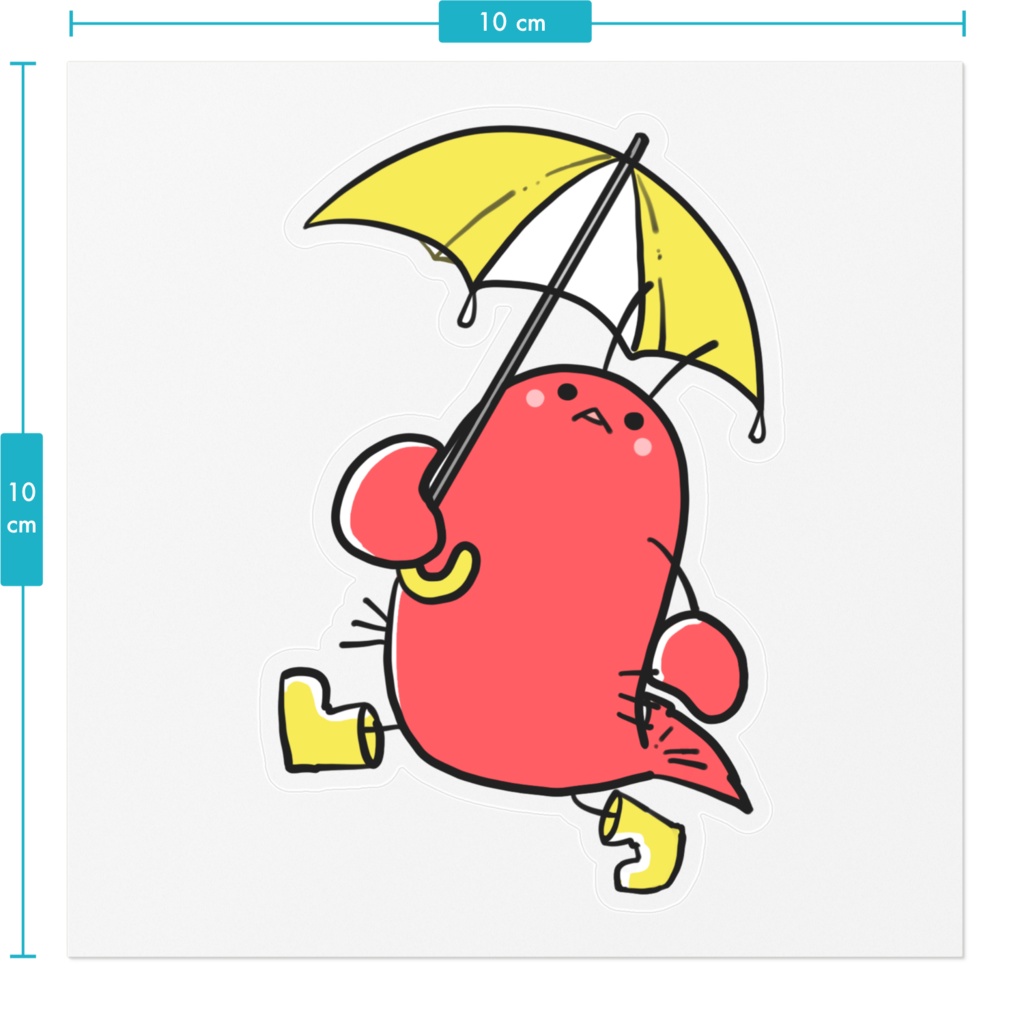 雨の日のおさんぽクリアステッカー@べるザリ