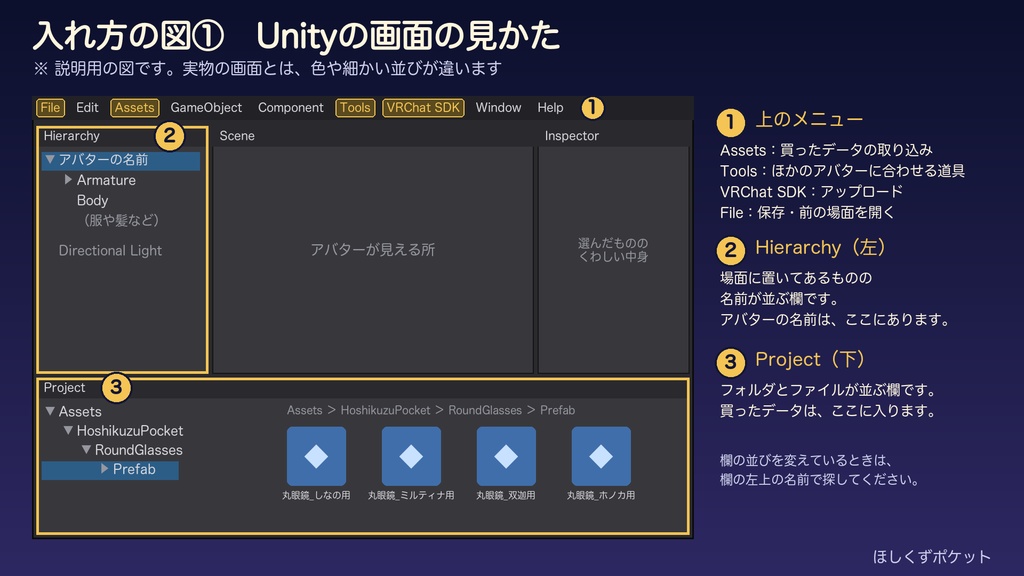 【VRChat】丸メガネ|置くだけ・顔に合わせて作る道具つき・低めがけ