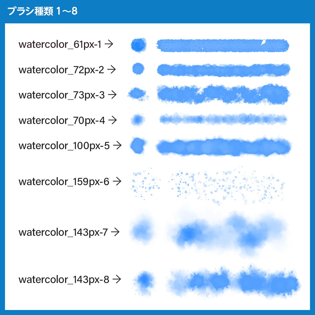 Photoshop水彩ブラシ13種