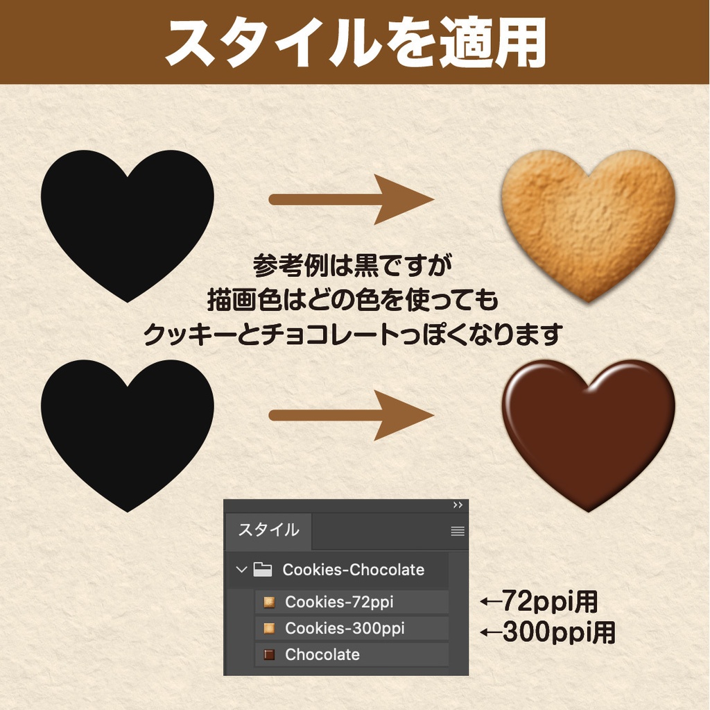 クッキーとチョコレートスタイル