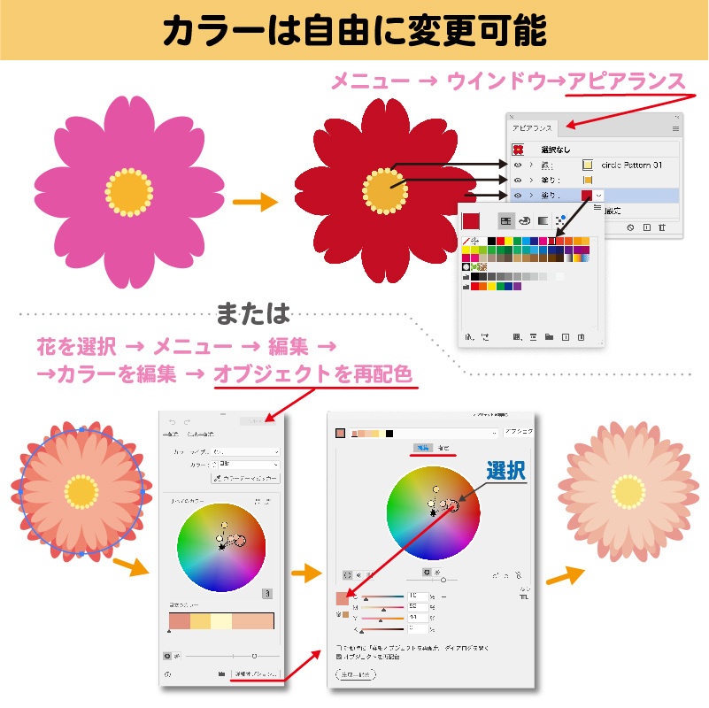 Illustratorの基本図形から咲かせるフラワーデザイン