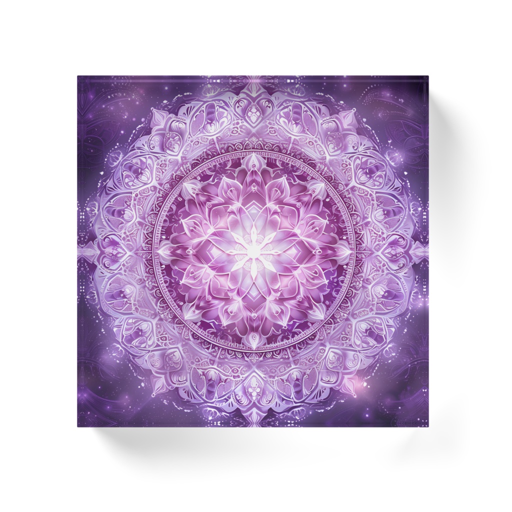 【曼荼羅アート】輝く夢 - 紫の神聖なる螺旋