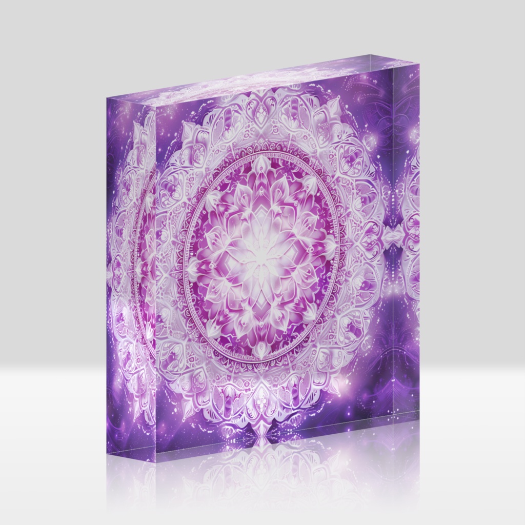 【曼荼羅アート】輝く夢 - 紫の神聖なる螺旋