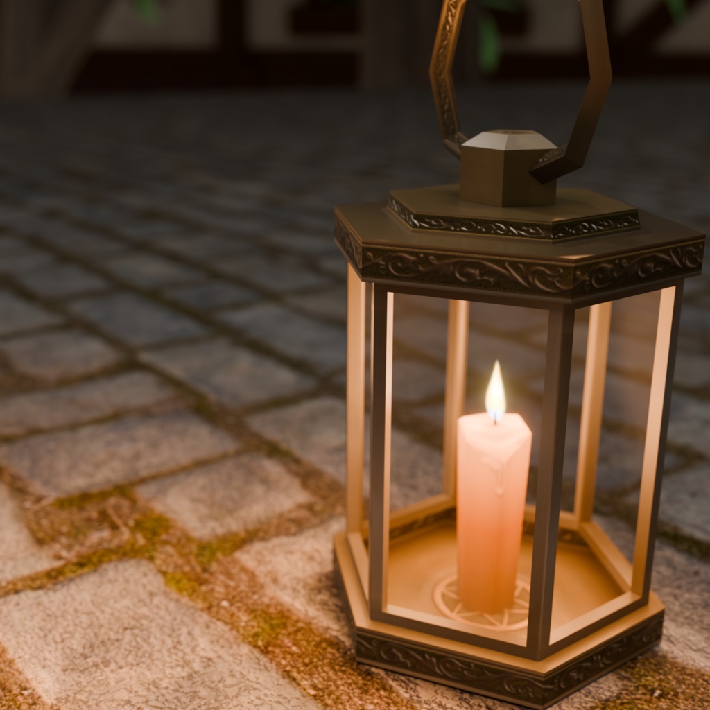 アンティークランタン【ローポリ3D】中世ファンタジー・ゲームアセット