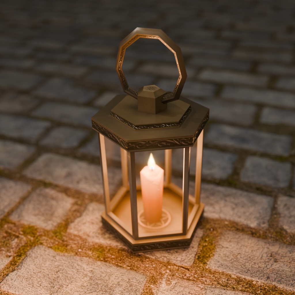 アンティークランタン【ローポリ3D】中世ファンタジー・ゲームアセット