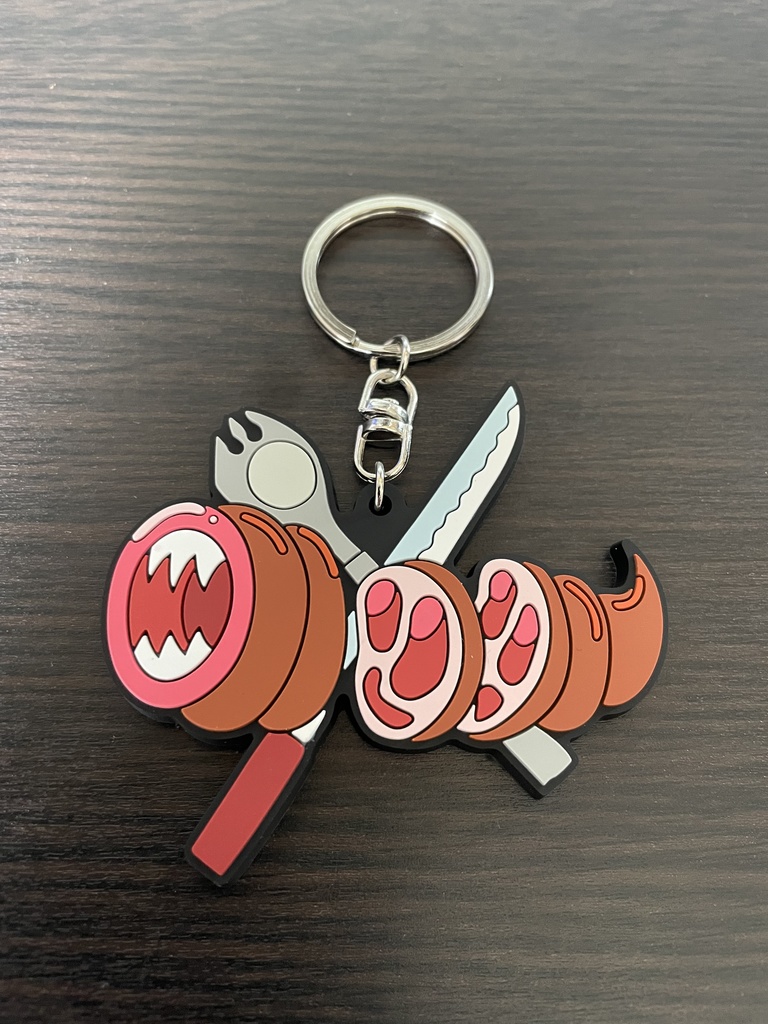 ワーム肉のラバーキーホルダー（二重リング）